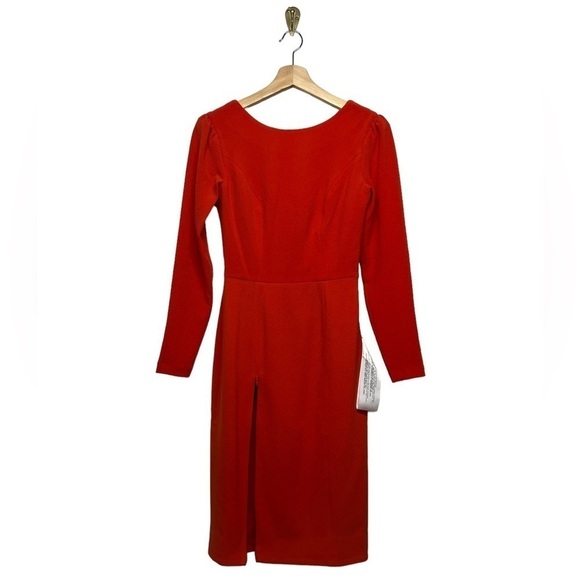 NWT DRESS THE POPULATION Nadia Modern Long Sleeve Dress Poppy - Picture 6 of 12
